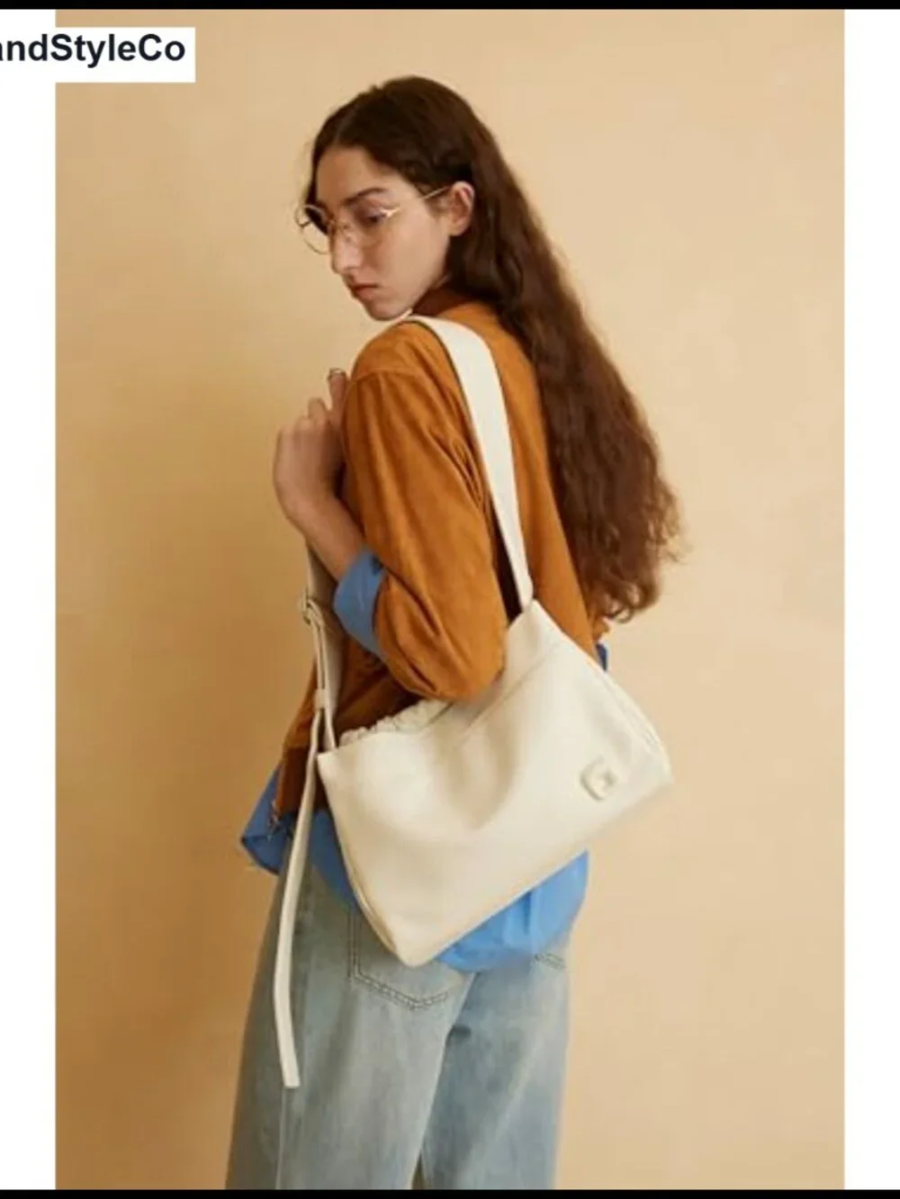 PU Leather Hobo Shoulder Bag Women Drawstring Adjustable Strap Daily